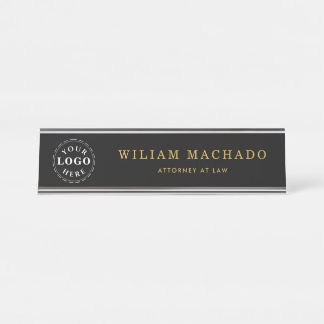 Professional Black Name Plate for Attorneys (Front)