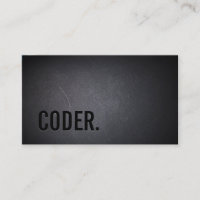 Professional Black Out Coder Business Card