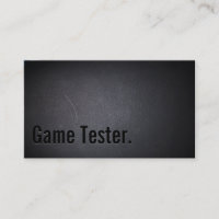 Professional Black Out Game Testing Business Card