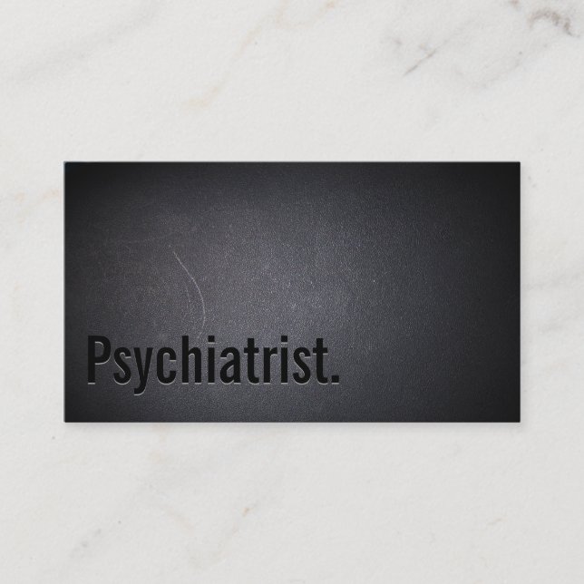 Professional Black Out Psychiatrist Business Card (Front)