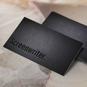 Professional Black Out Screenwriter Business Card