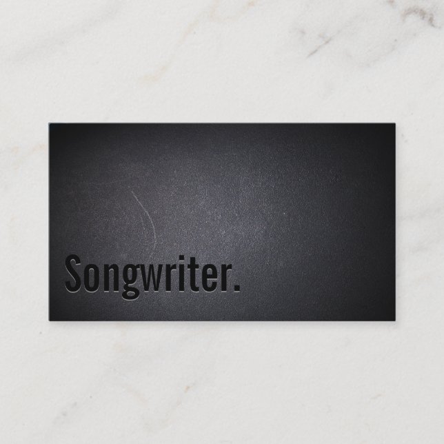 Professional Black Out Songwriter Business Card (Front)