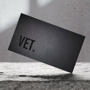 Professional Black Out Veterinarian Business Card