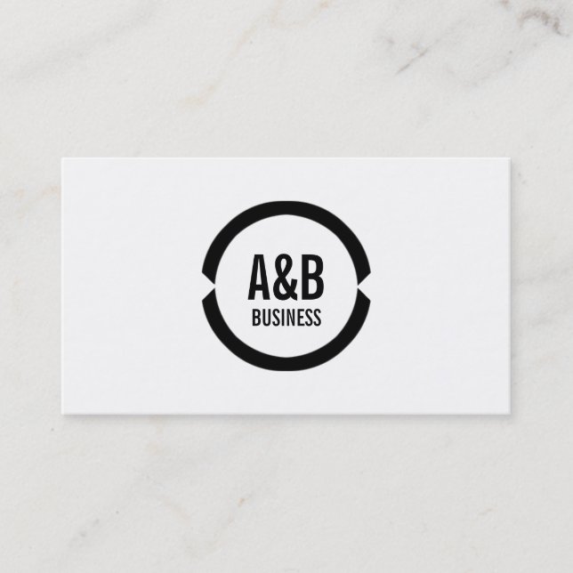 Professional Black Ring Bartender Business Card (Front)