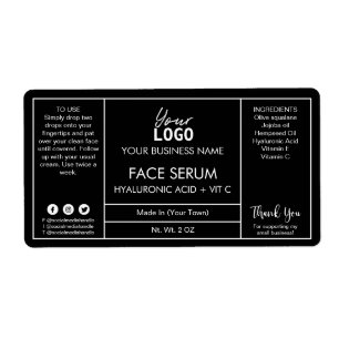 Professional Black Serum Labels