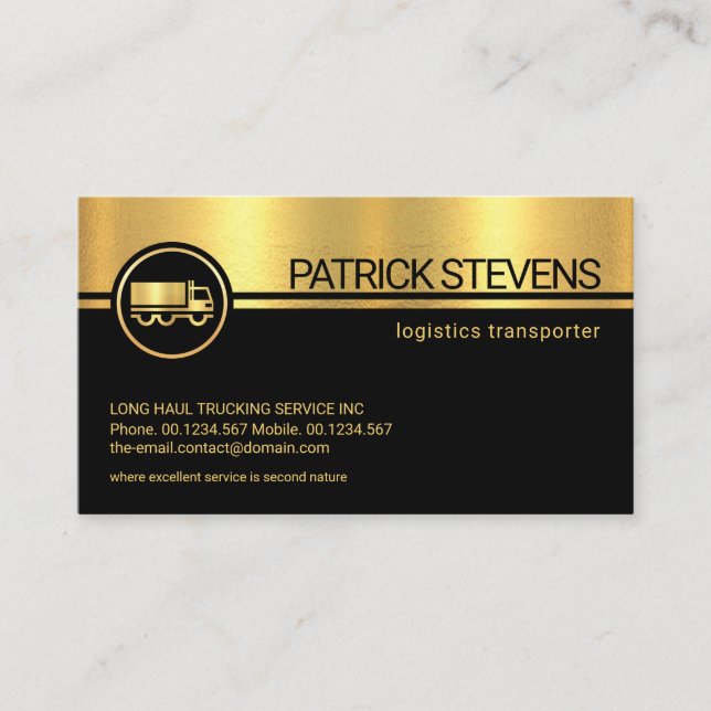 Professional Black Stripes Gold Texture Startup Business Card (Front)