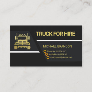 Professional Black Trapezium Lines Truck Business Card