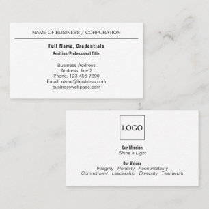 Professional Black, White Business Corporate Logo Card