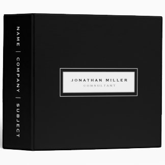 Professional Black & White Framed Name & Title 2" Binder
