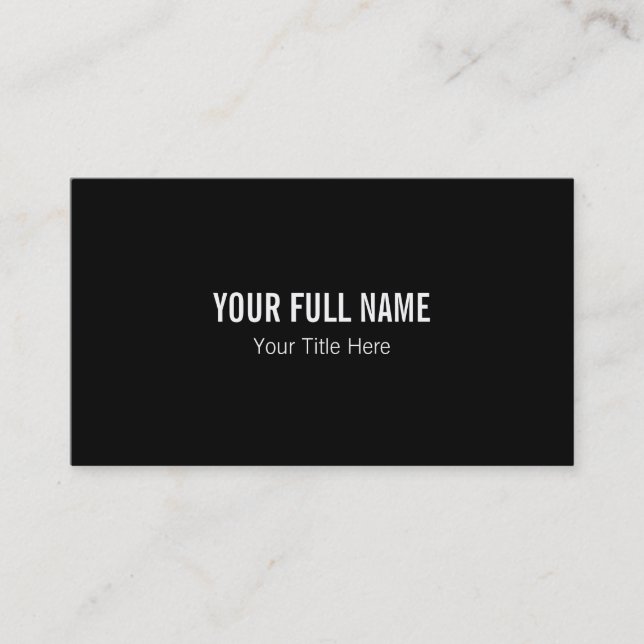 Professional Black & White Minimalist Business Card (Front)