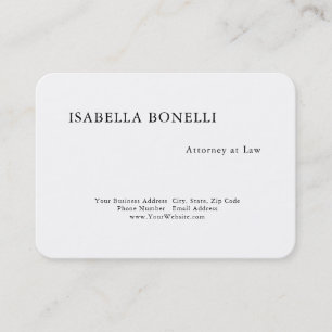 Professional Black White Minimalist Plain Creative Business Card