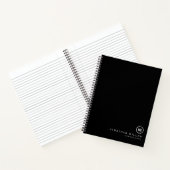 Professional Black & White Monogram Initial Notebook (Inside)