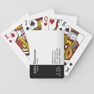 professional black/white (monogrammed) playing cards
