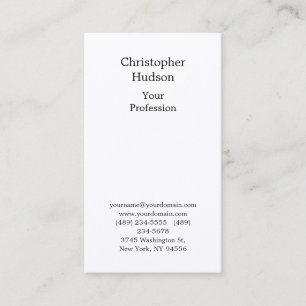 Professional Black & White Plain Premium Silk Business Card