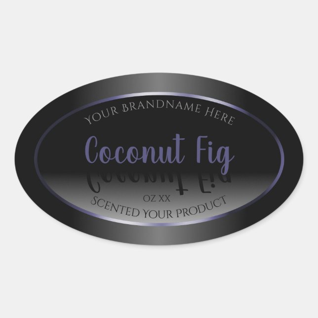 Professional Black White Product Labels Blue Frame (Front)
