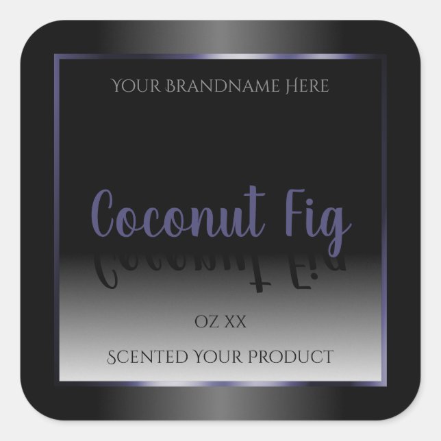 Professional Black White Product Labels Blue Frame (Front)