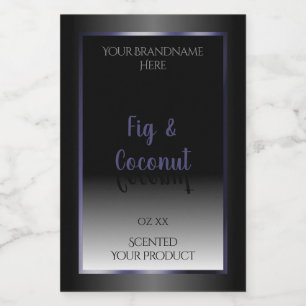 Professional Black White Product Labels Blue Frame