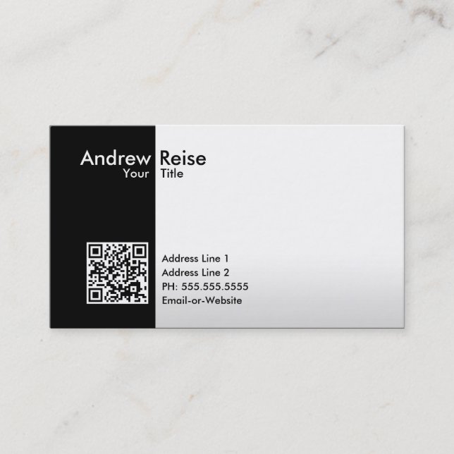 professional black/white QR code Business Card (Front)