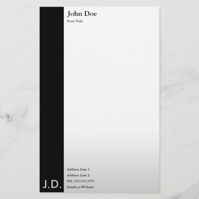 professional black/white stationery (Front)