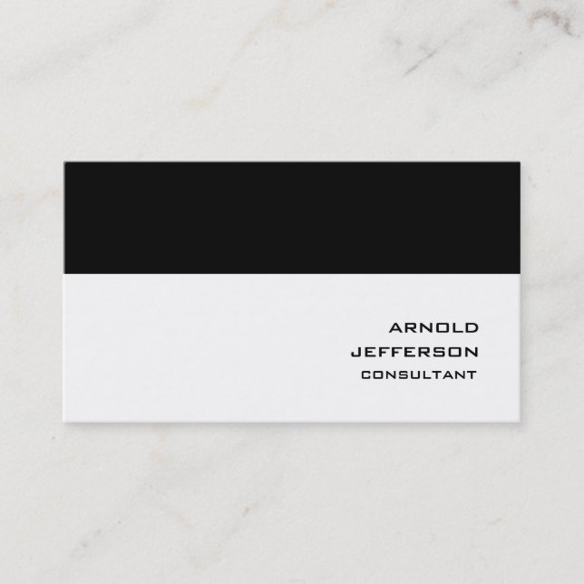 Professional Black White Stripes Trendy Style Business Card (Front)