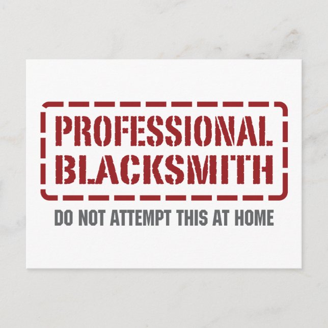 Professional Blacksmith Postcard (Front)