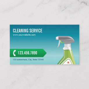 Professional Blue Cleaning Service Business Card