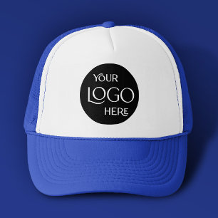Professional Blue Company Logo Employee Trucker Hat