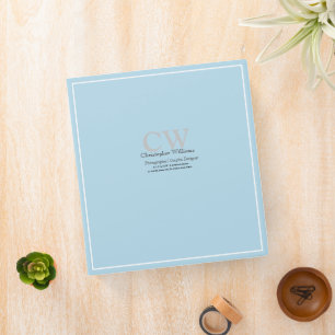 Professional Blue Minimalist Binder