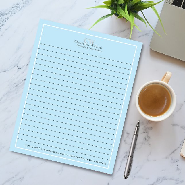 Professional Blue Minimalist Notepad (Creator Uploaded)