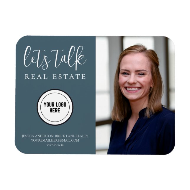 Professional Blue Real Estate Marketing  Magnet (Horizontal)