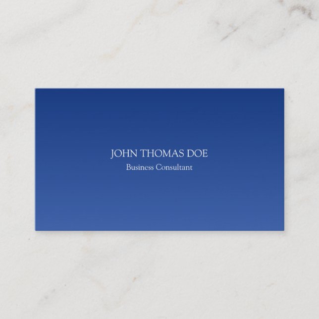 Professional Blue Simple Gradient Hombre Effect Business Card (Front)
