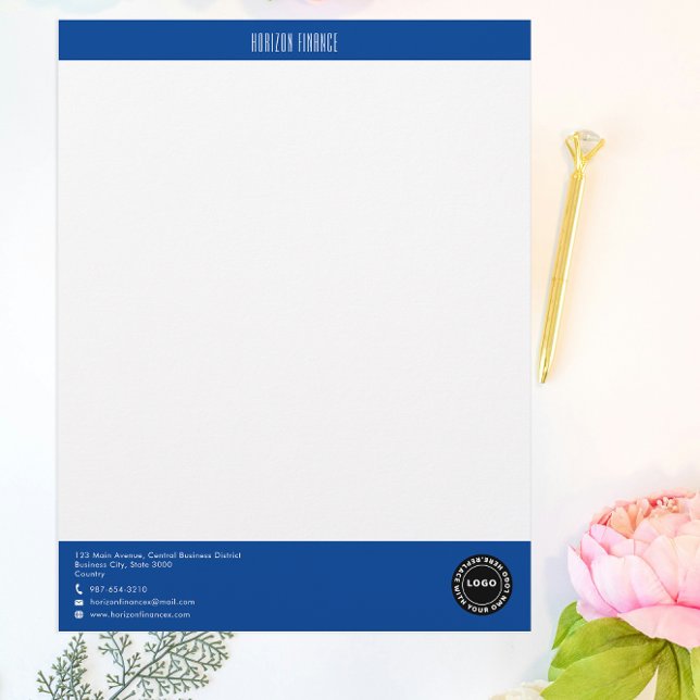 Professional Blue Strip Letterhead (Creator Uploaded)