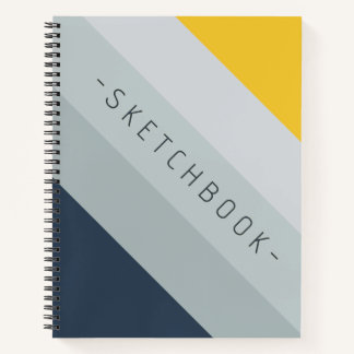 Professional Blue to Yellow Gradient Sketchbook Notebook