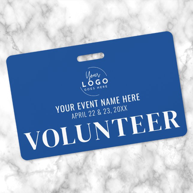 Professional Blue Volunteer Badge (Blue Volunteer Badge)