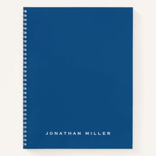 Professional Blue & White Personalized Name Notebook
