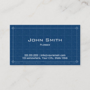 Professional Blueprint Plumber Business Card