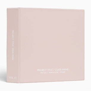 Professional blush pink custom class name title binder