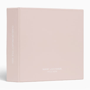 Professional blush pink custom name title elegant binder