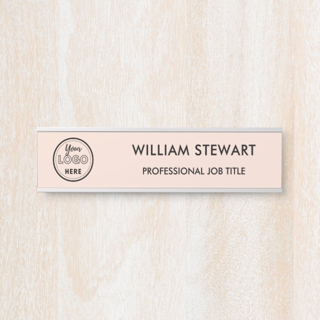 Professional Blush Pink Employee Staff Door Sign (Front)