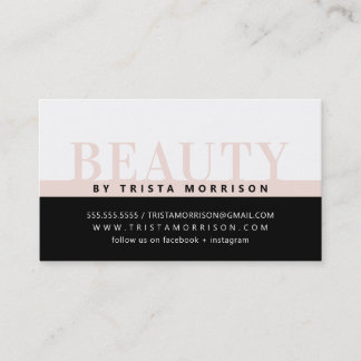 PROFESSIONAL bold job colour block black blush pin Business Card