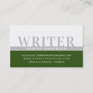 PROFESSIONAL bold job colour block grey dark green Business Card