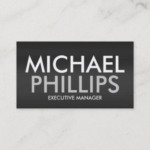 Professional Bold Text Grey Background Business Card