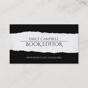 Professional Book Editor Writer Business Card