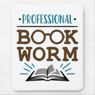 Professional Bookworm Avid Book Reader Mouse Pad