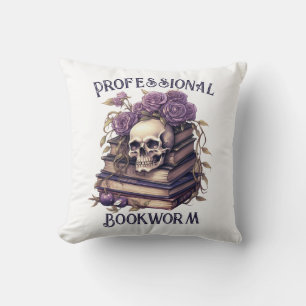 Professional Bookworm Throw Pillow