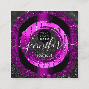 Professional Boutique Logo Glitter Spark Logo Square Business Card
