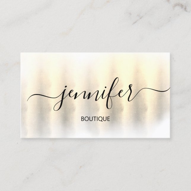 Professional Boutique Shop Artistic 3D Gold  Business Card (Front)