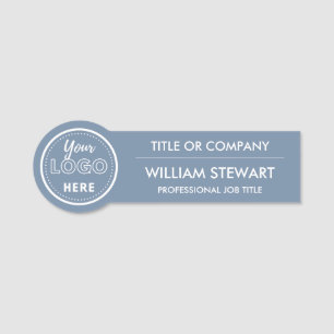 Professional Brand logo Periwinkle Employee Staff Name Tag