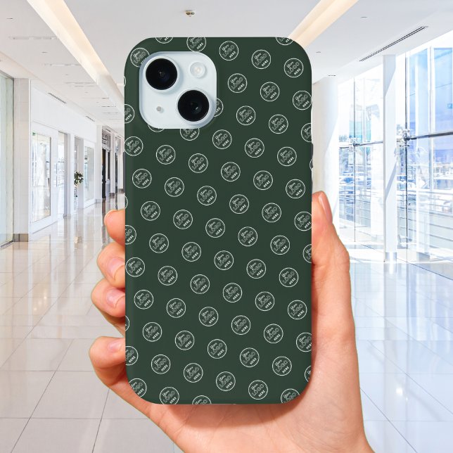 Professional Brand Pattern Logo Forest Green iPhone 15 Case (Creator Uploaded)