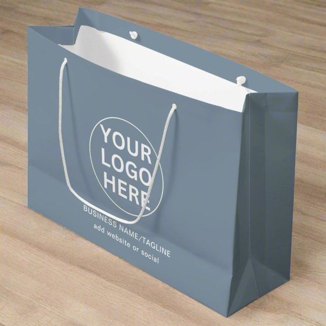 Professional Branded Company Logo Dusty Blue Large Gift Bag (Creator Uploaded)